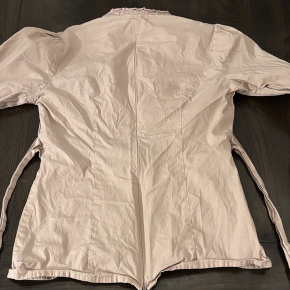 BCBGMaxAzria Blush Pinkish Lavender Lace Detail Blouse - Picture 4 of 4